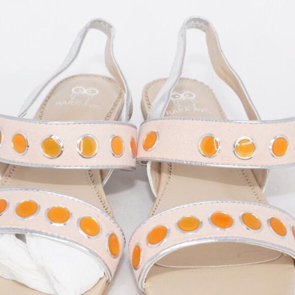 Rara Avis Orange Jeweled Sandals, Size 6.5 - Picture 2 of 8